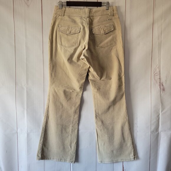Y2K Hydraulic Jeans Corduroy Flare Khaki Pants Slacks, Women’s 11/12, Boho, Snap - Picture 3 of 14